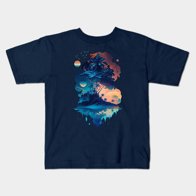 paradise Island Kids T-Shirt by DavidLoblaw